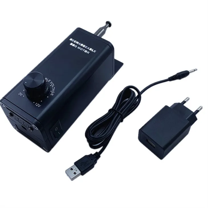 Motor de espeto giratório recarregável com velocidade variável