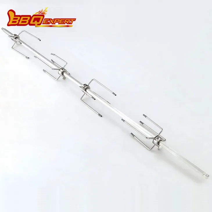 Kit de churrasqueira para churrasco com garfos de quatro pontas em aço inoxidável